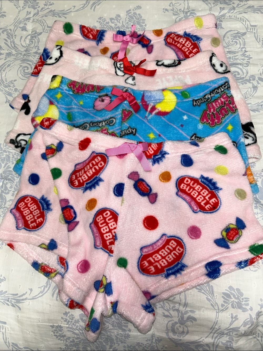 Pajama Shorts Set of 4- Cotton Candy, Double Bubble Gum, & Popeyes Pattern
